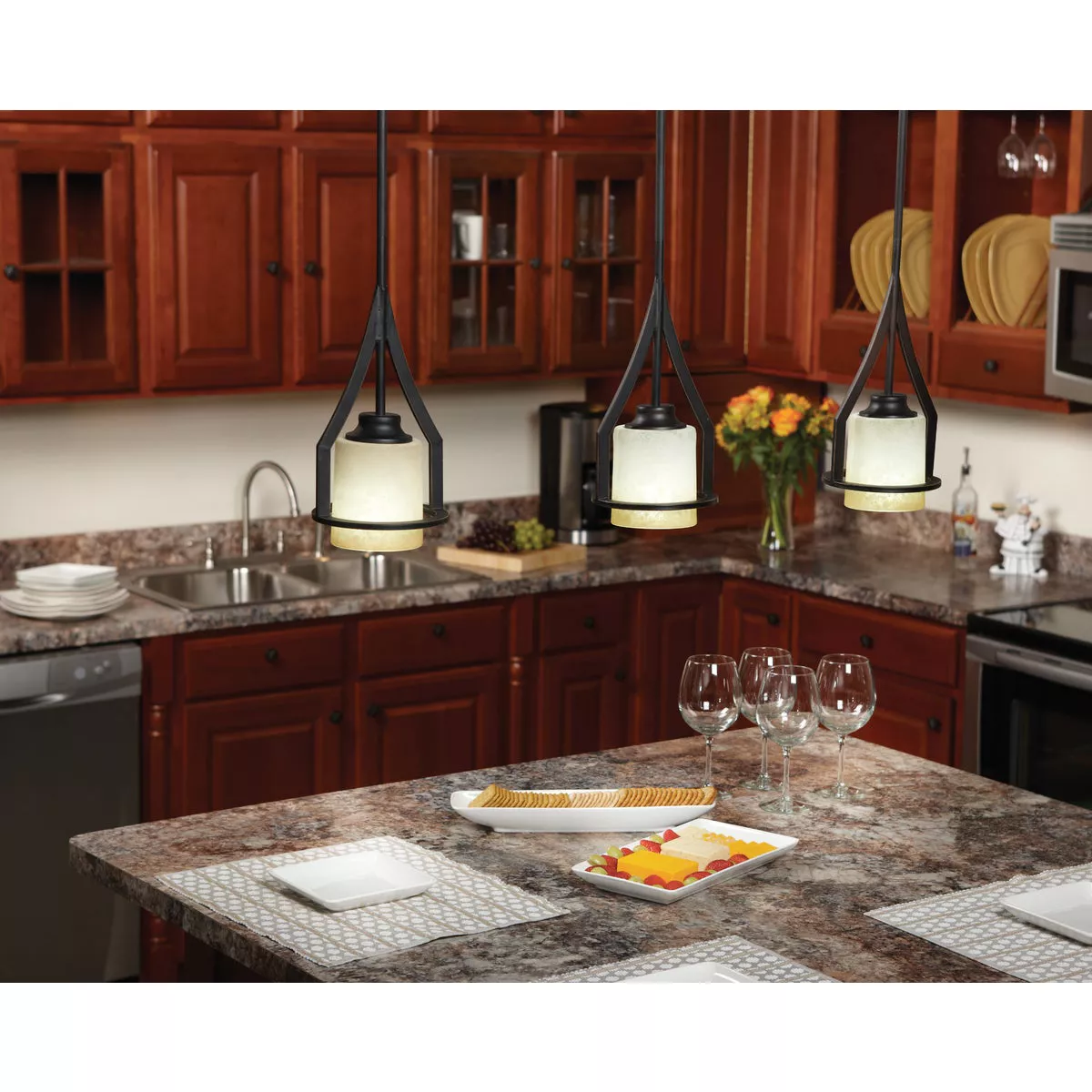 Home Impressions Warren 1-Bulb Rubbed Antique Bronze Incandescent Mini Pendant Light Fixture - photo 4