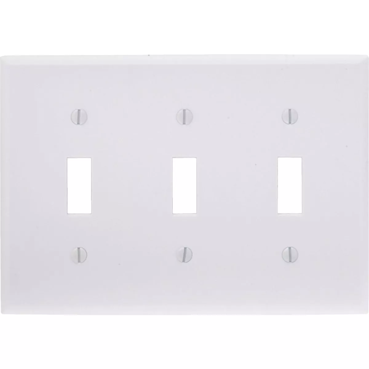 Leviton 3-Gang Plastic Toggle Switch Wall Plate, White