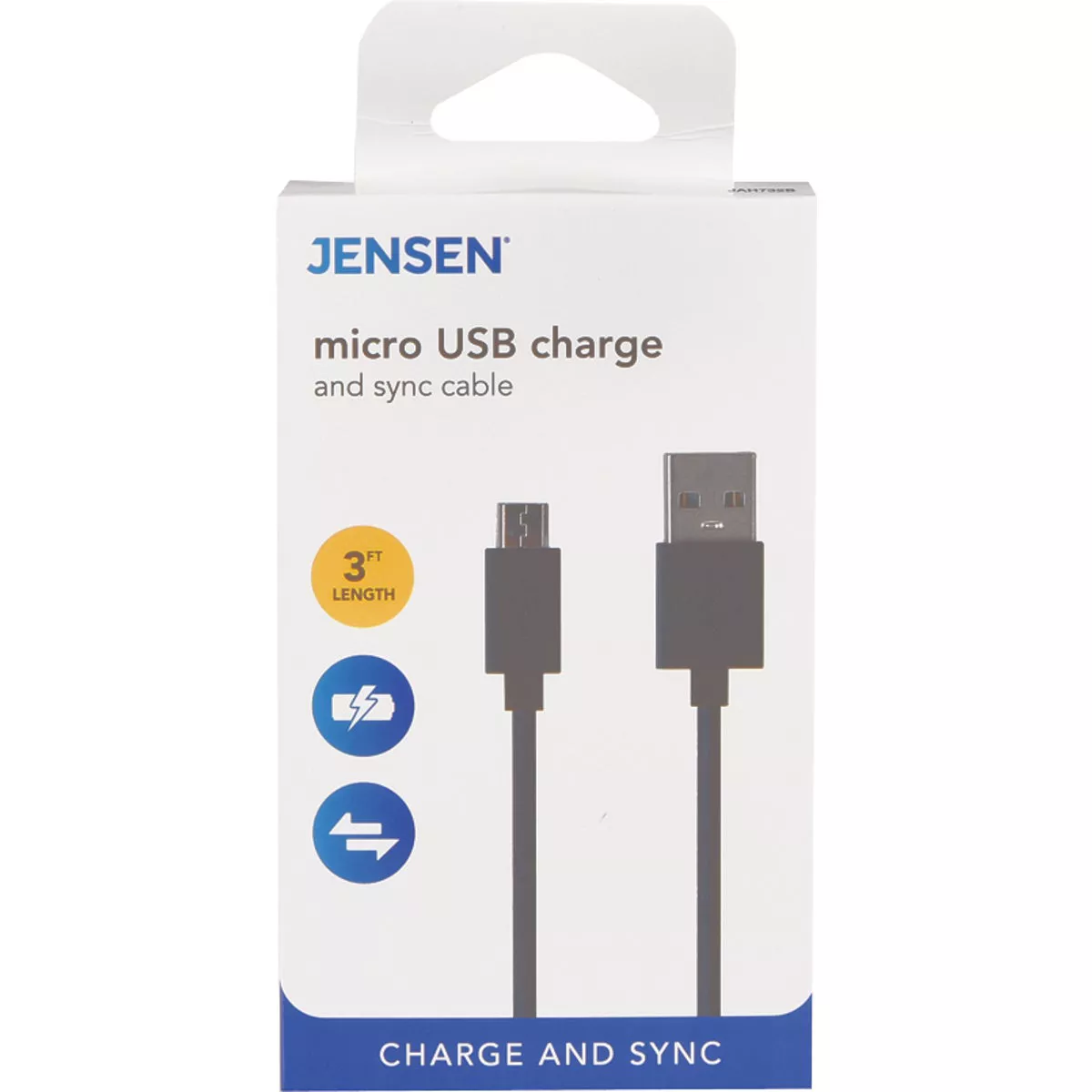 Jensen 3 Ft. Black Micro USB Charging & Sync Cable