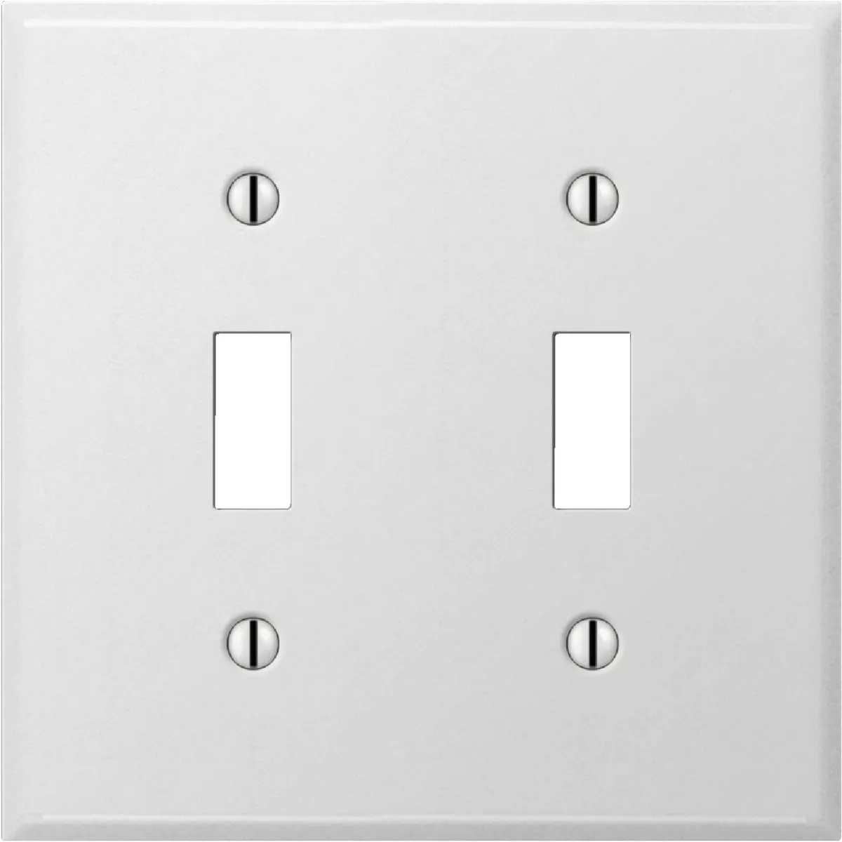 Amerelle PRO 2-Gang Stamped Steel Toggle Switch Wall Plate, Smooth White