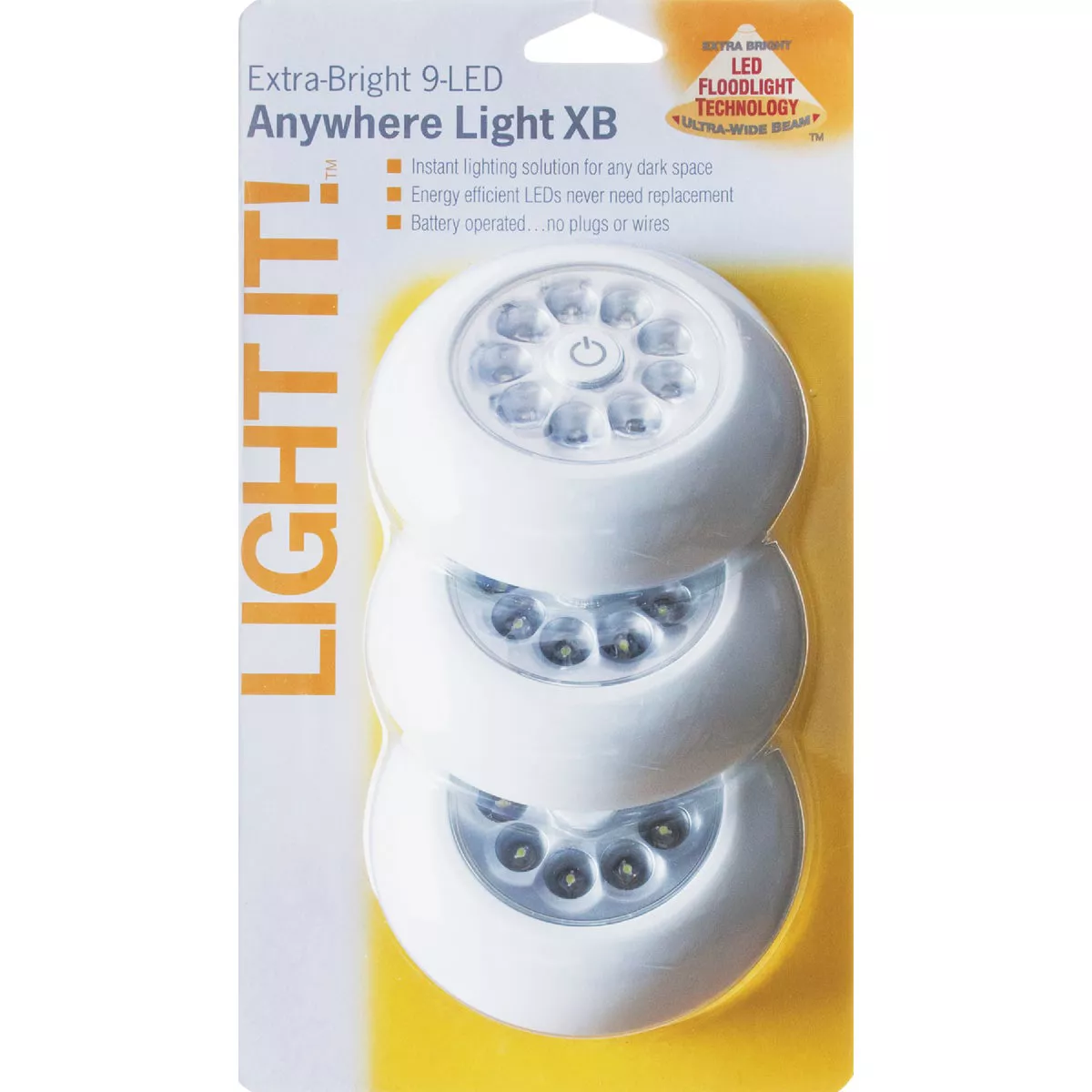 Light It 9-Bulb White LED Battery Tap Light (3-Pack) - photo 2