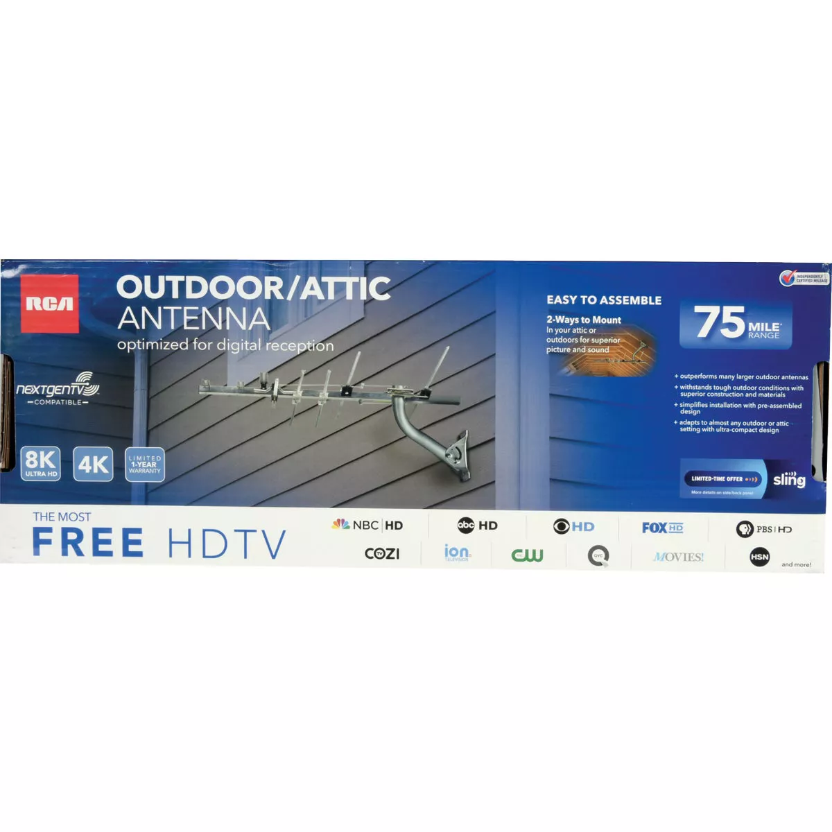 RCA Local HD, Digital & Analog TV Metallic Outdoor Antenna - photo 2