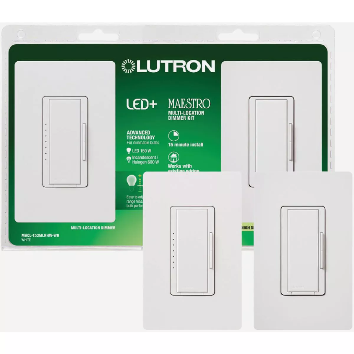 Lutron Maestro Halogen/Incandescent/LED/CFL White Digitaln Slide Dimmer Switch Kit - photo 2