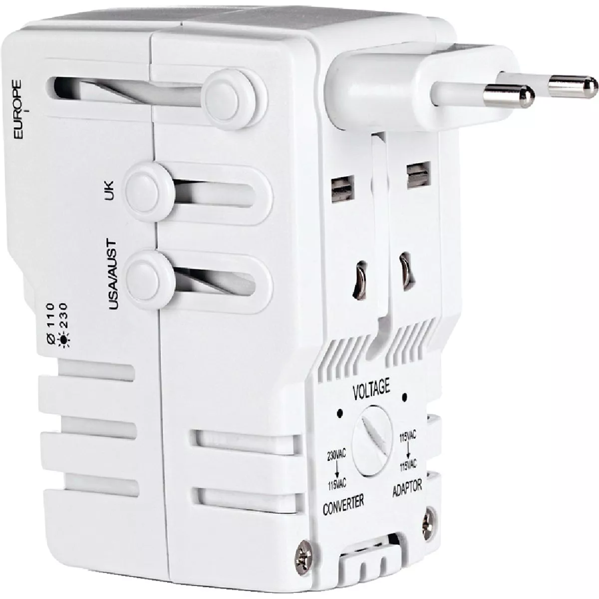 Conair Travel Smart 2-Blade All-In-One Foreign Plug Adapter Combination Unit