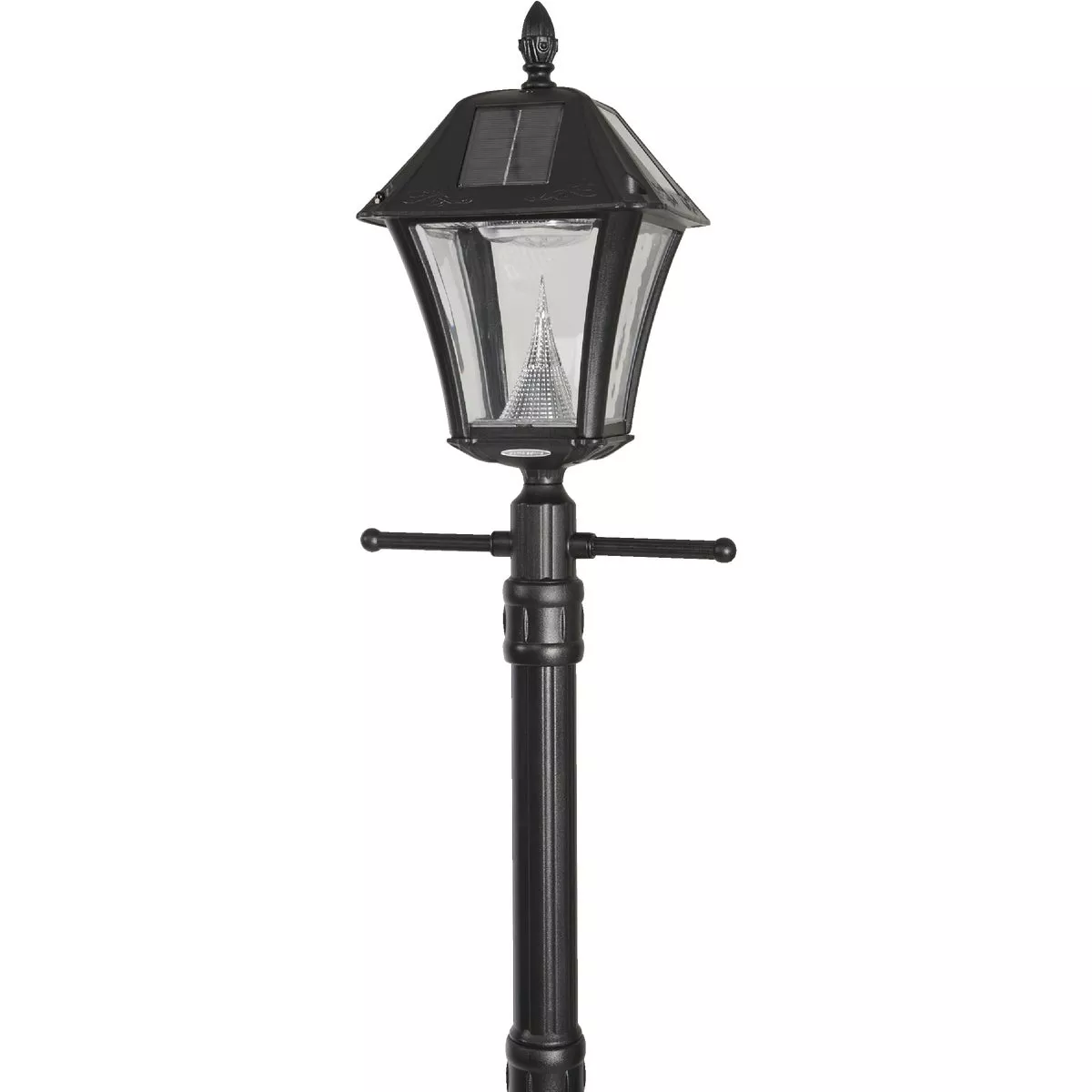 Gama Sonic Baytown II Black Solar Dusk-To-Dawn LED Post Light Fixture with Anchor - photo 2