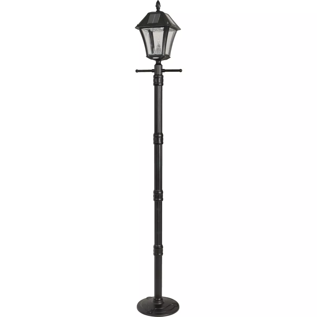 Gama Sonic Baytown II Black Solar Dusk-To-Dawn LED Post Light Fixture with Anchor - photo 4
