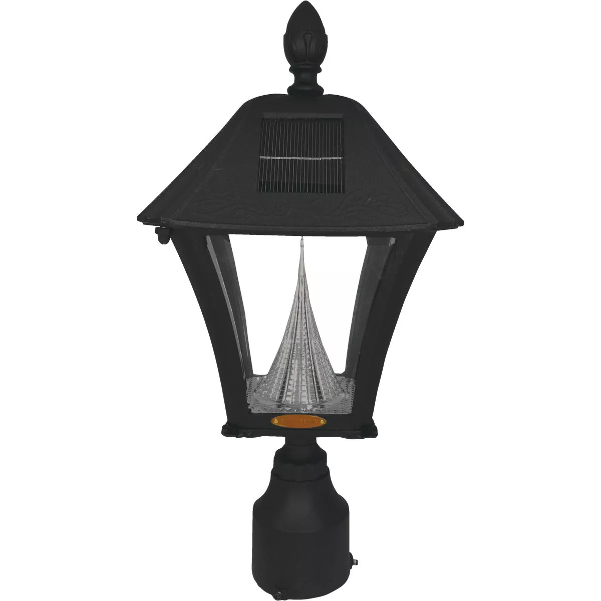 Gama Sonic Baytown II Black Solar Dusk-To-Dawn LED Post Light Fixture