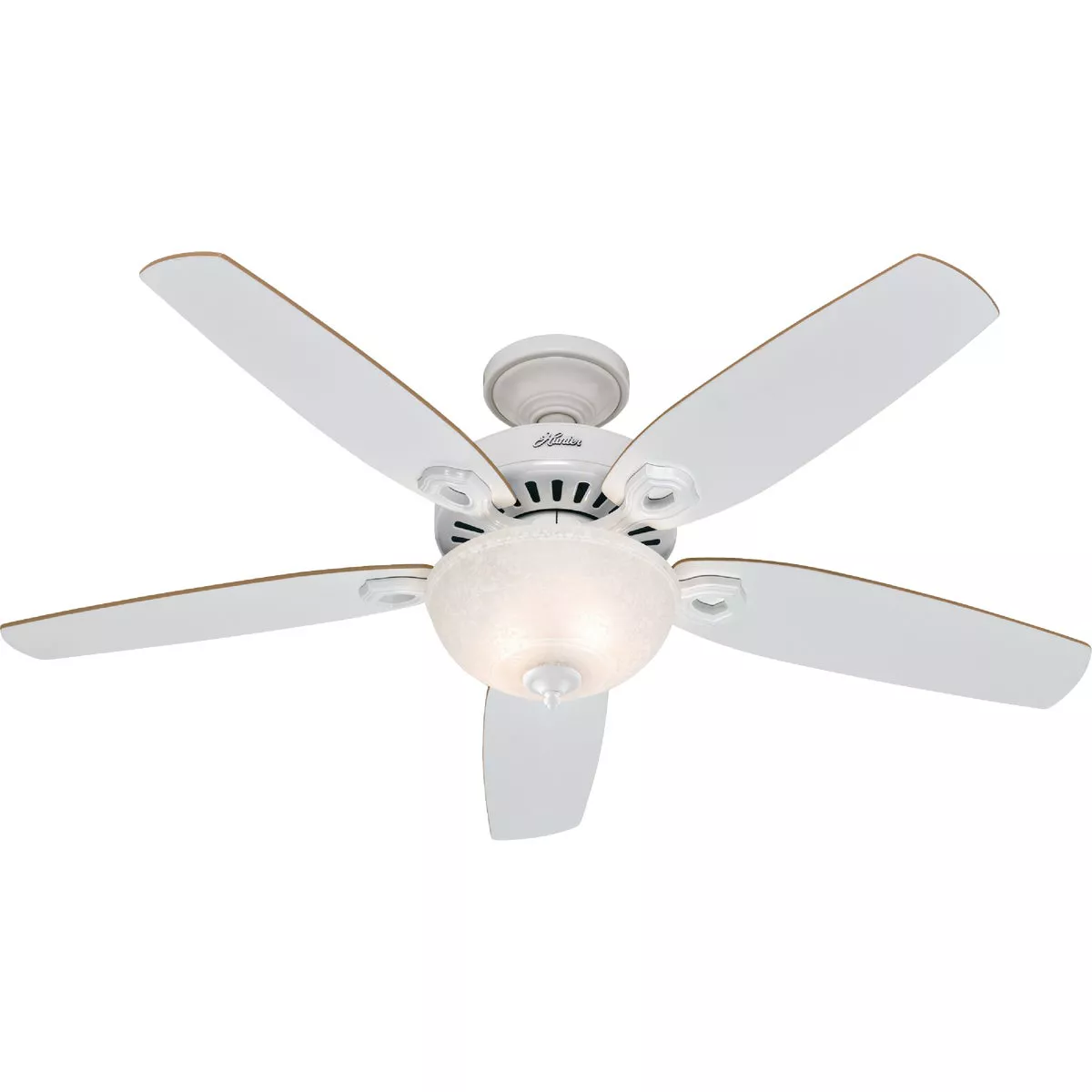 Hunter Builder Deluxe 52 In. White Ceiling Fan with Light Kit