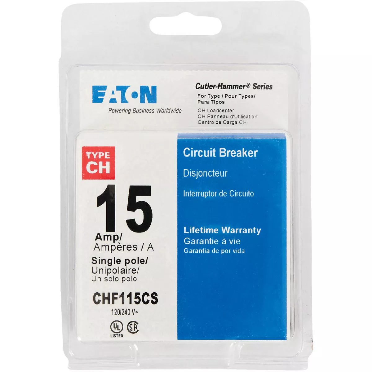 Eaton CHF 15A Single-Pole Standard Trip Circuit Breaker - photo 2