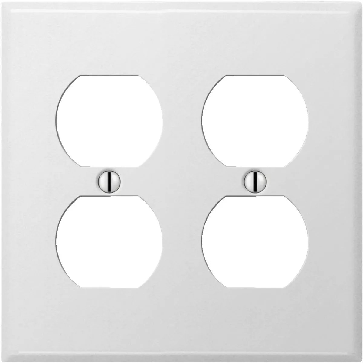 Amerelle PRO 2-Gang Stamped Steel Outlet Wall Plate, Smooth White