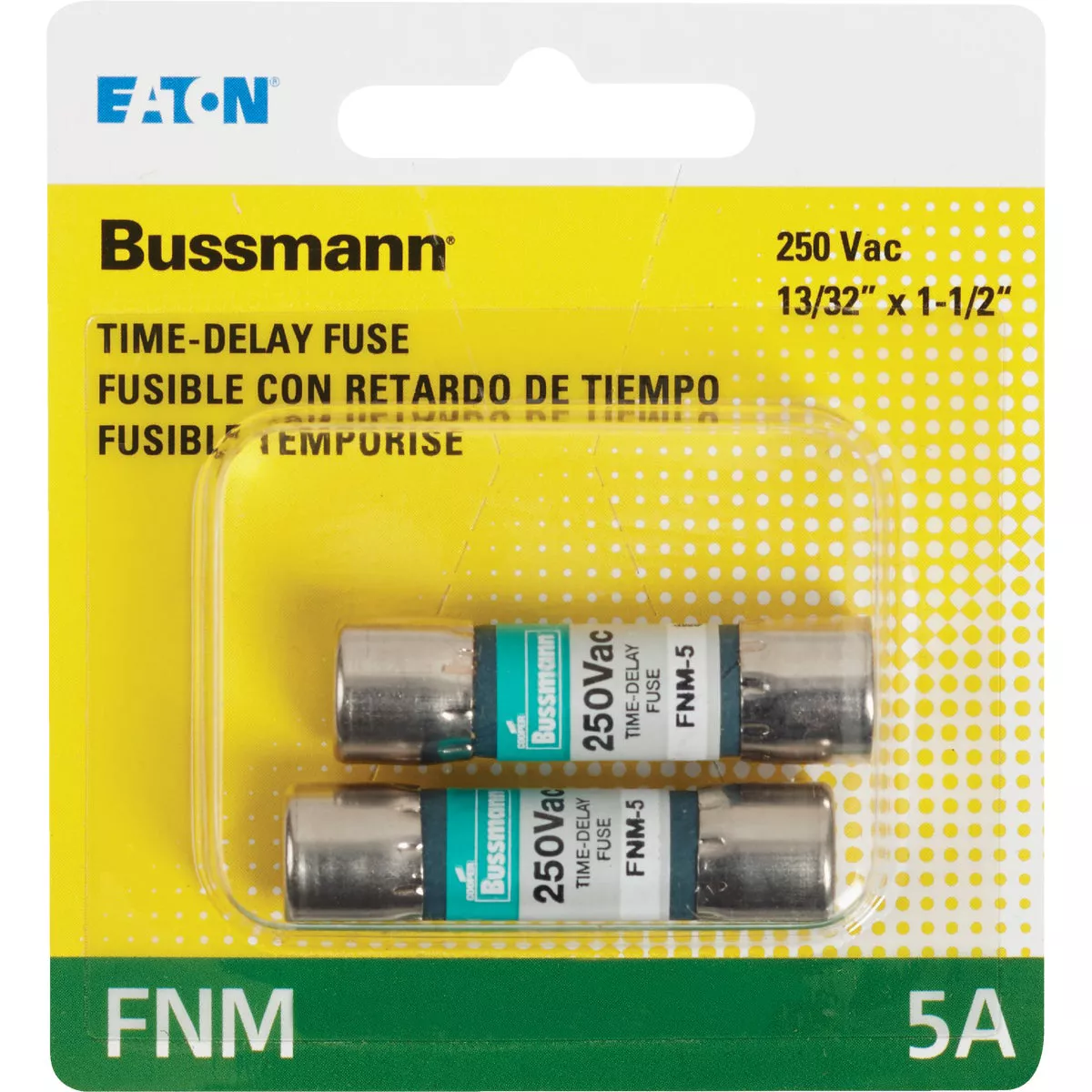 Bussmann 5A Fusetron FNM Cartridge General Purpose Time Delay Cartridge Fuse (2-Pack) - photo 2