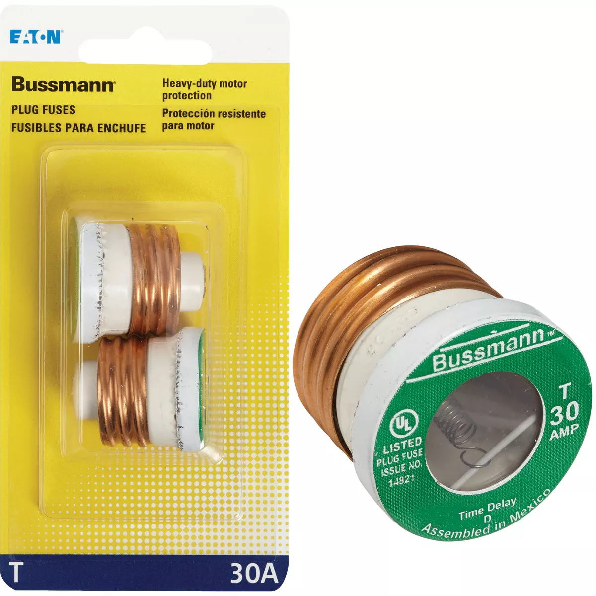 Bussmann 30A T Time-Delay Plug Fuse (2-Pack)