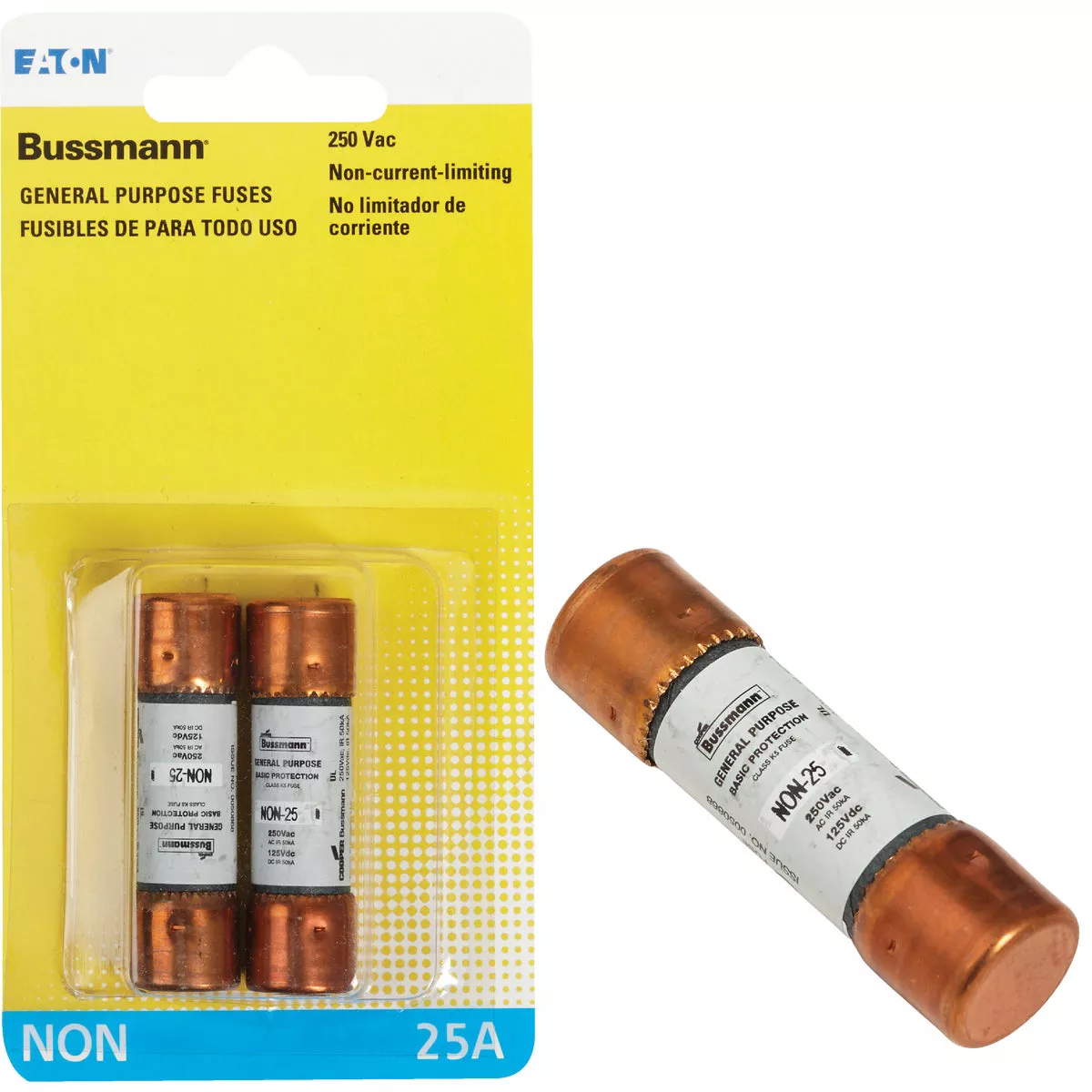 Bussmann 25A NON Cartridge General Purpose Cartridge Fuse (2-Pack)