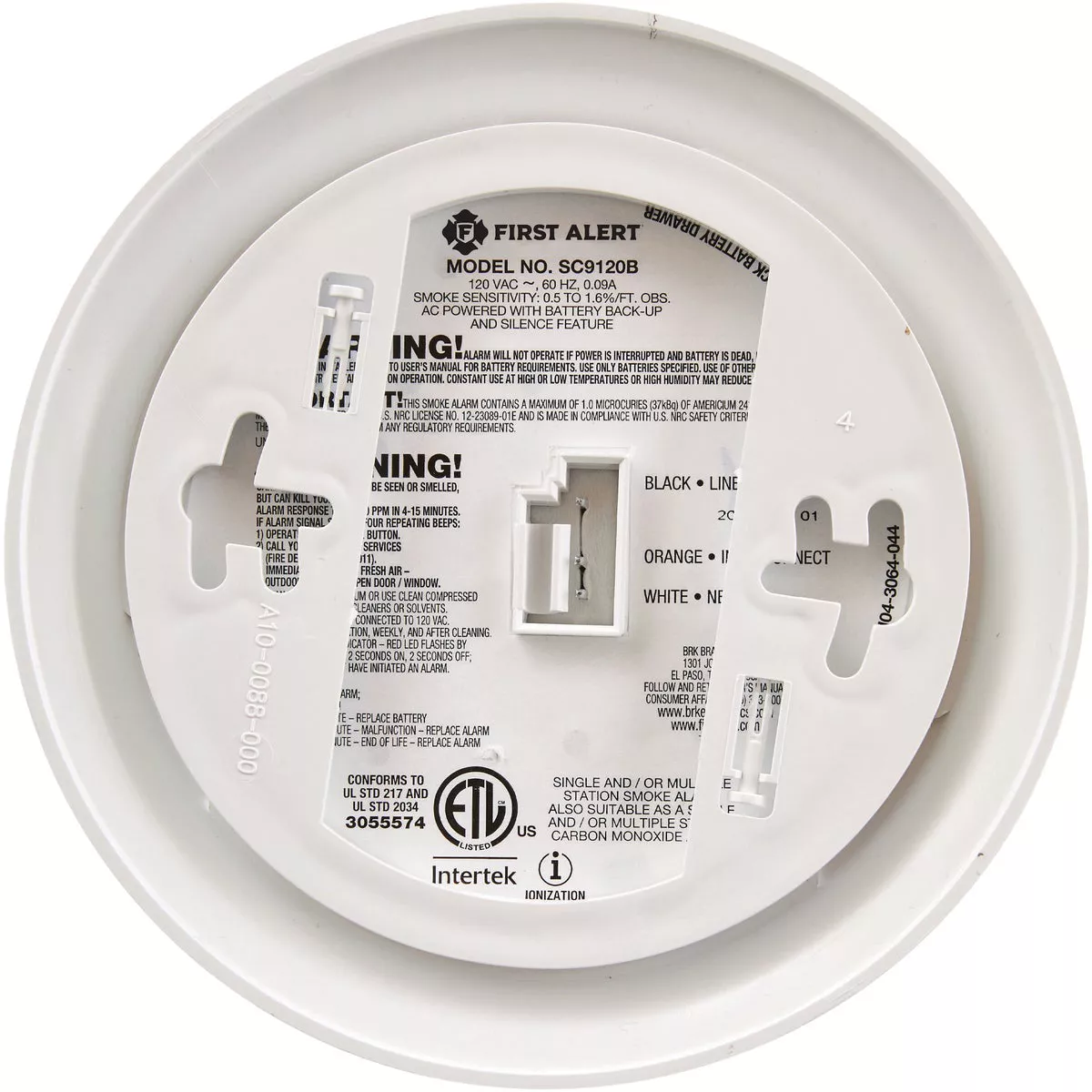 First Alert Hardwired 120V Ionization Carbon Monoxide and Smoke Alarm - photo 8