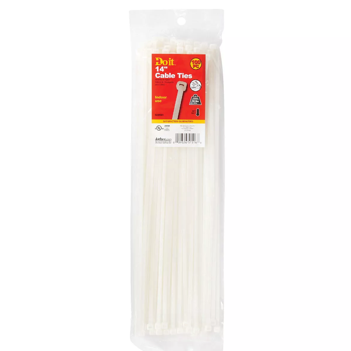 Do it Best 14 In. x 0.189 In. Natural Color Molded Nylon Cable Tie (100-Pack)