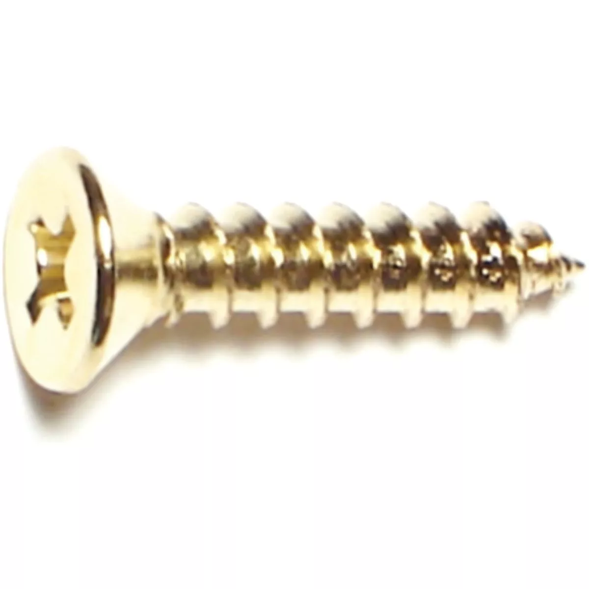 Midwest Fastener #8 x 3/4 In. Brass Plated Steel Phillips Flat Head Sheet Metal Screws (20 Ct.)-