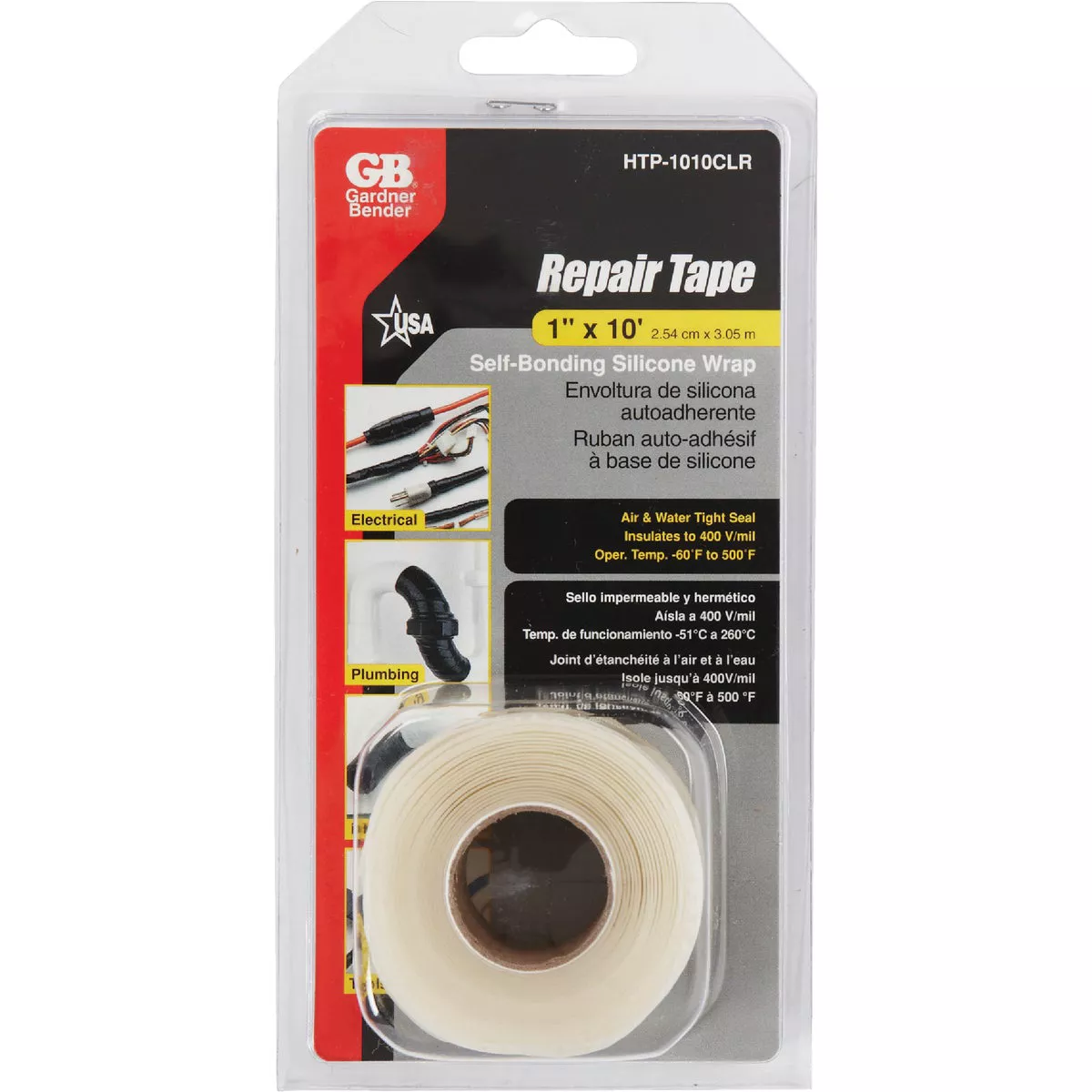 Gardner Bender Clear 1 In. x 10 Ft. Self-Bonding Silicone Wrap