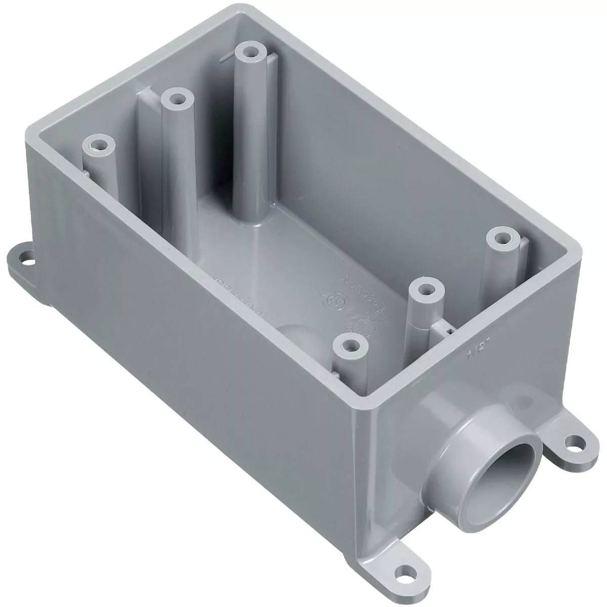 Carlon 1-Gang PVC Molded Rigid Non-Metallic Dead-End Termination Wall Box, 1 In. Outlet