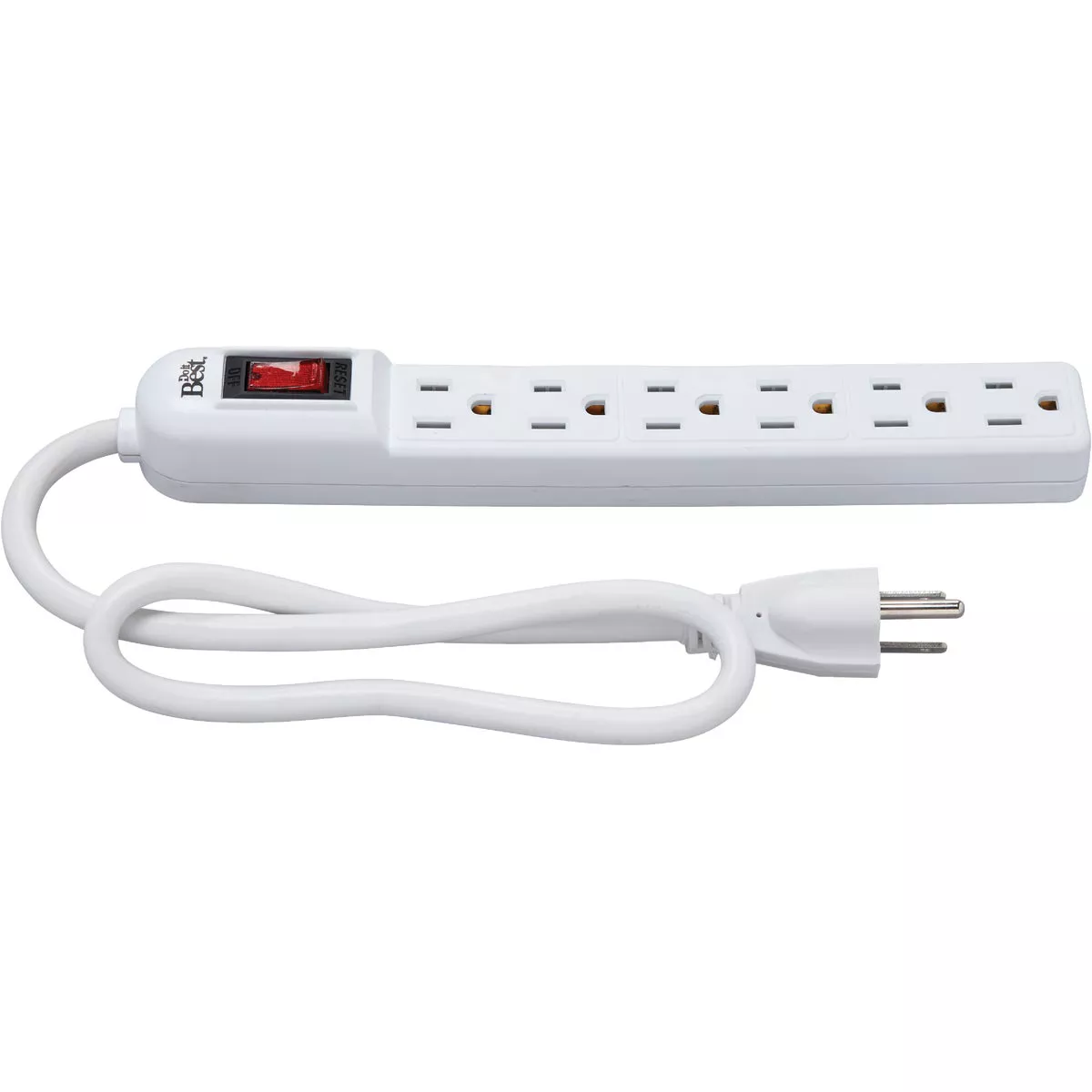 Do it Best 6-Outlet White Power Strip with 2 Ft. Cord - photo 2