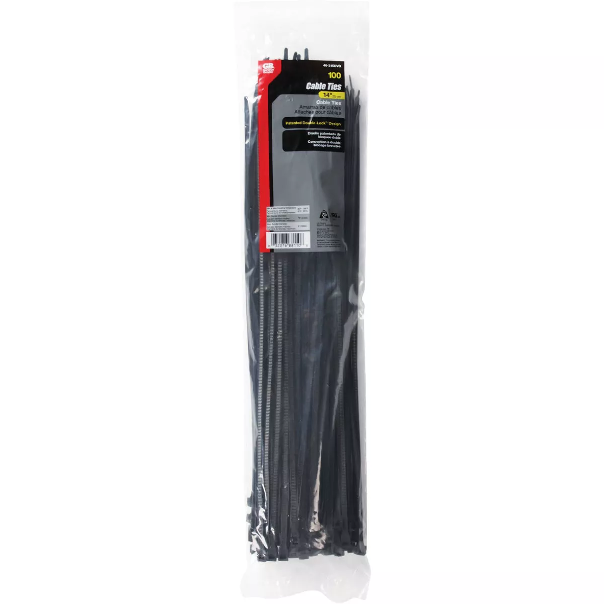 Gardner Bender 14 In. x 0.17 In. Black Nylon Ultra Violet Cable Tie (100-Pack) - photo 2
