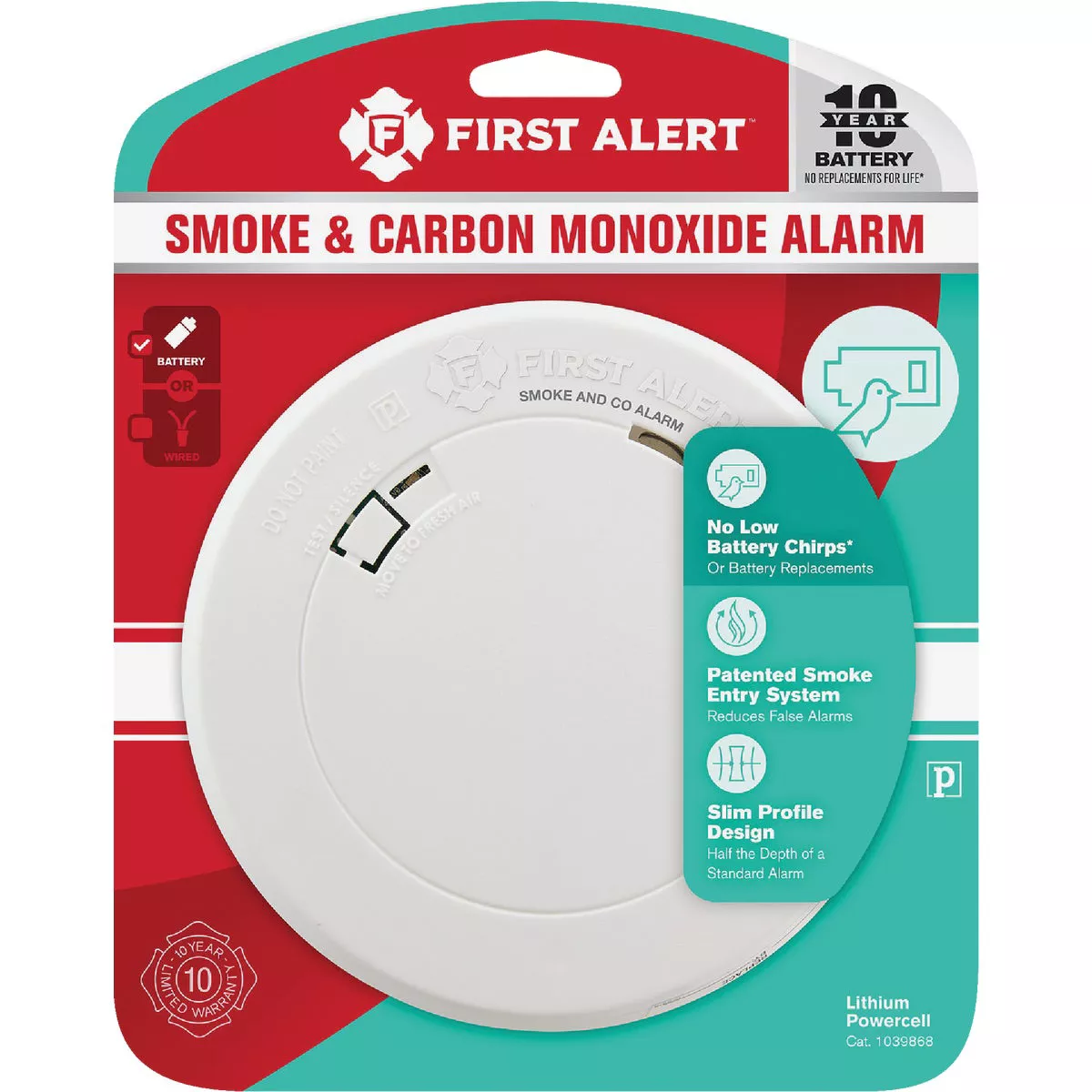 First Alert 10-Year Sealed Battery Photoelectric/Electrochemical Slim Round Carbon Monoxide and Smoke Alarm - photo 2