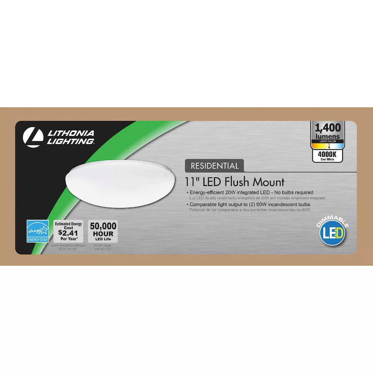 Lithonia 11 In. White Round LED Flush Mount Light Fixture - photo 2