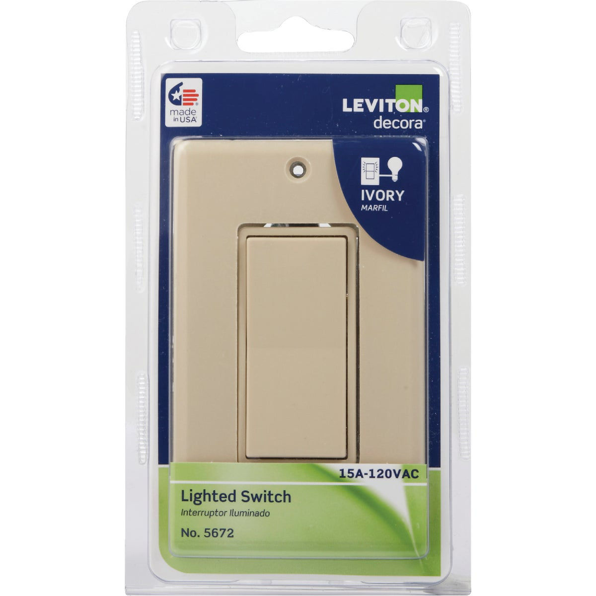 Leviton Decora Residential Grade 15 Amp Rocker Single Pole Switch, Ivory Do it Best