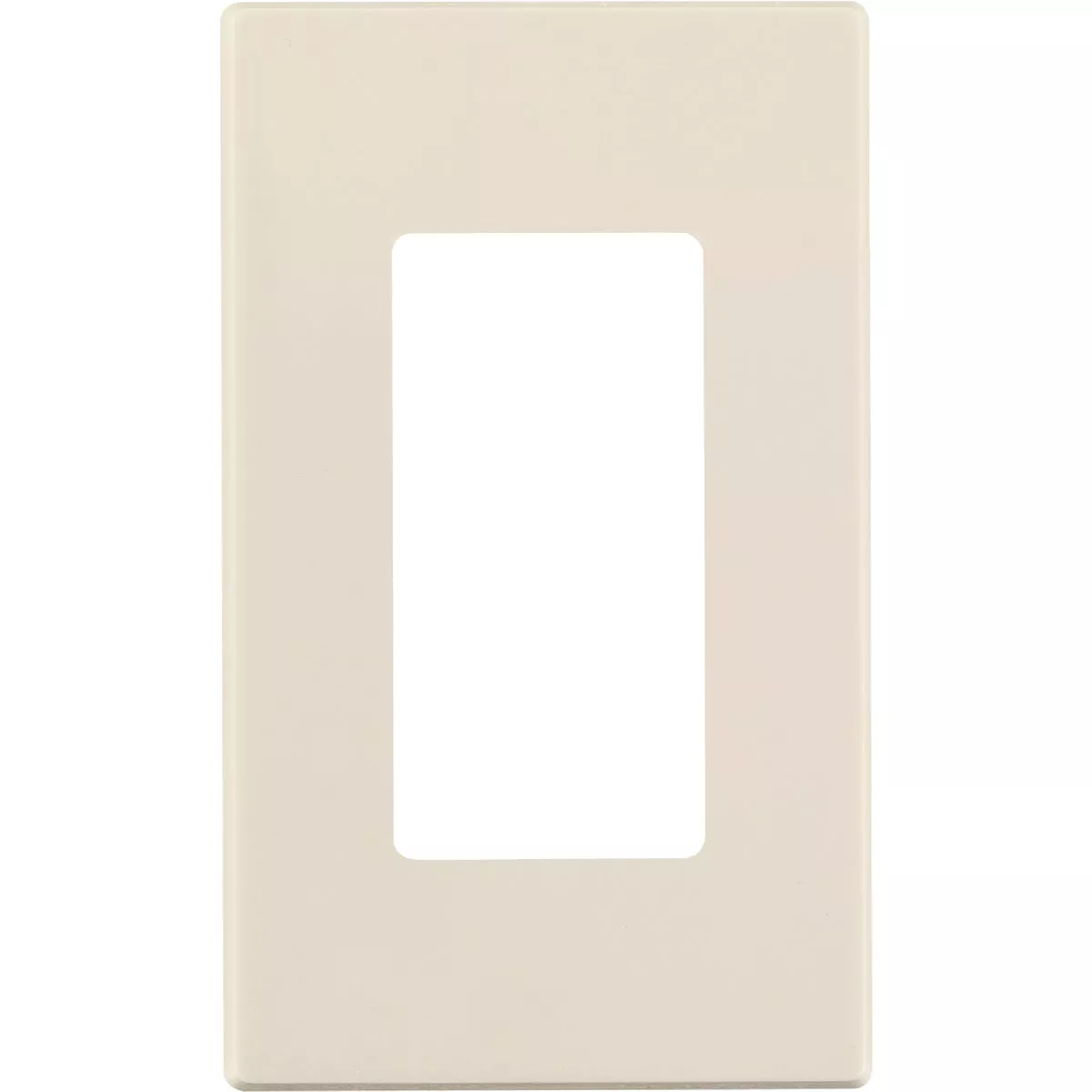 Leviton Decora Plus 1-Gang Poly Carbonate Screwless Decorator Wall Plate, Light Almond