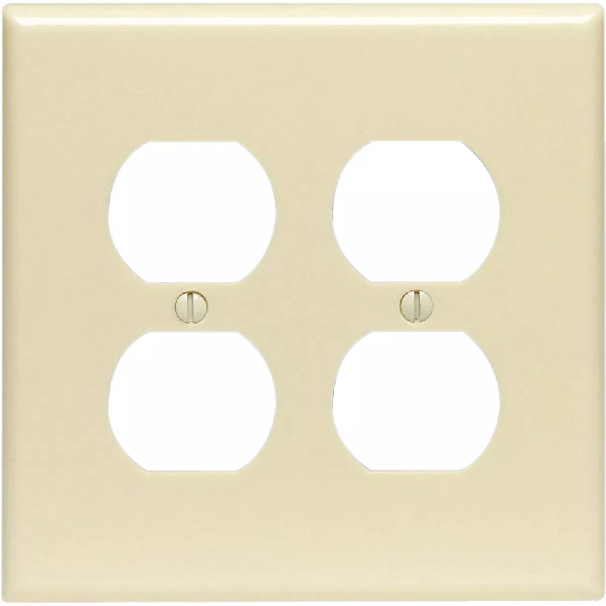 Leviton Mid-Way 2-Gang Smooth Plastic Outlet Wall Plate, Ivory
