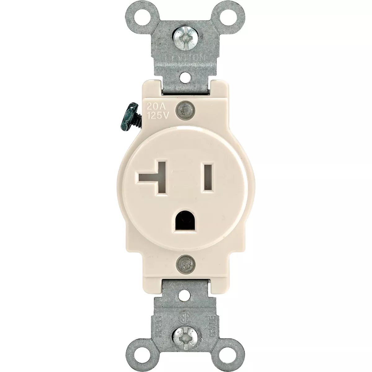 Leviton 20A Light Almond Commercial Grade 5-20R Tamper Resistant Single Outlet - photo 2