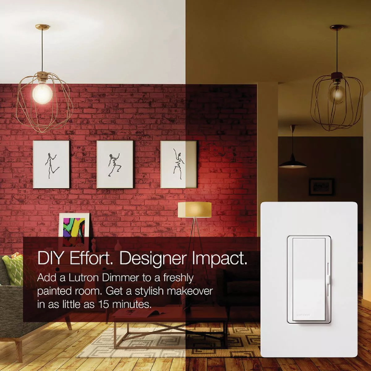 Lutron Diva Incandescent/Halogen/LED/CFL Light Almond Slide Dimmer Switch - photo 5