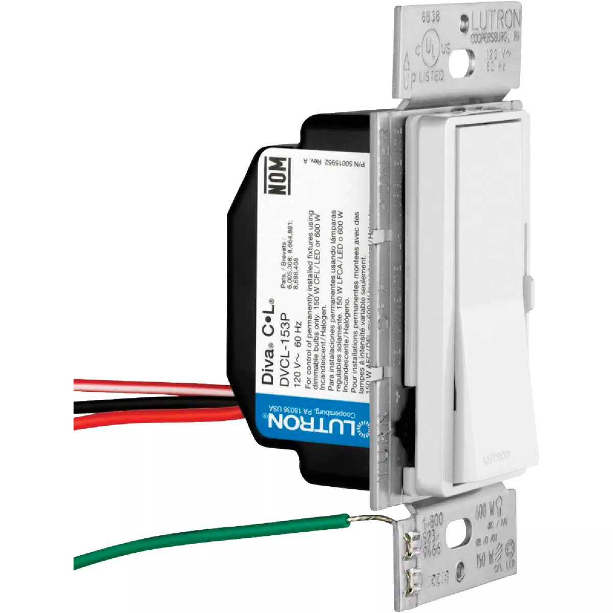 Lutron Diva Incandescent/Halogen/LED/CFL Light Almond Slide Dimmer Switch - photo 14