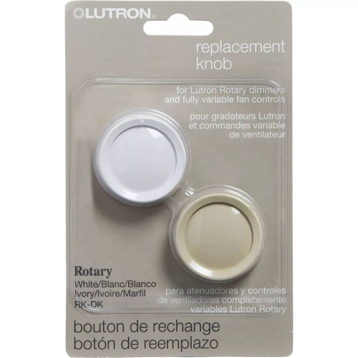 Lutron 1 Ivory, 1 White Round Rotary Dimmer Knob - photo 2