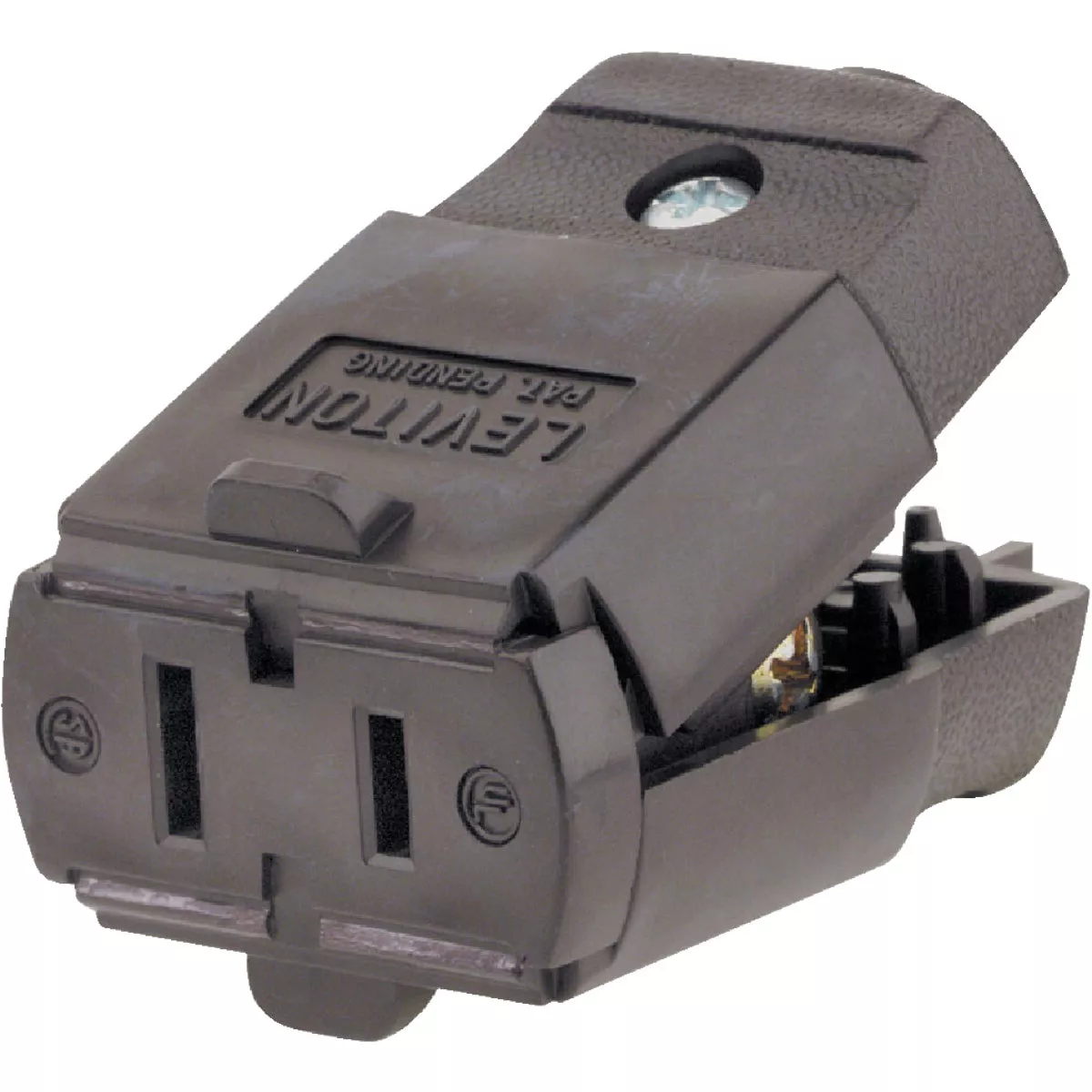 Leviton 15A 125V 2-Wire 2-Pole Hinged Cord Connector, Brown - photo 2
