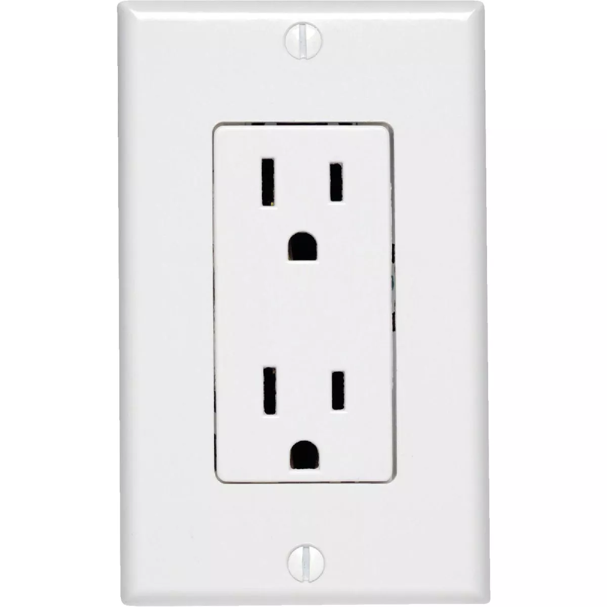 Leviton Decora 15A White Residential Grade 5-15R Duplex Outlet with Wall Plate - photo 2