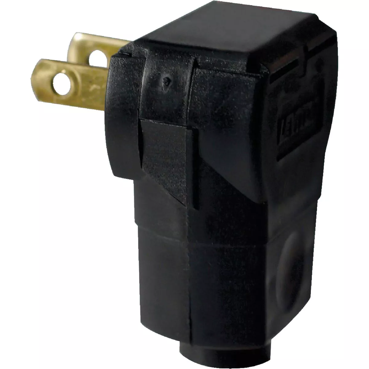 Leviton 15A 125V 2-Wire 2-Pole Angle Cord Plug, Black - photo 3