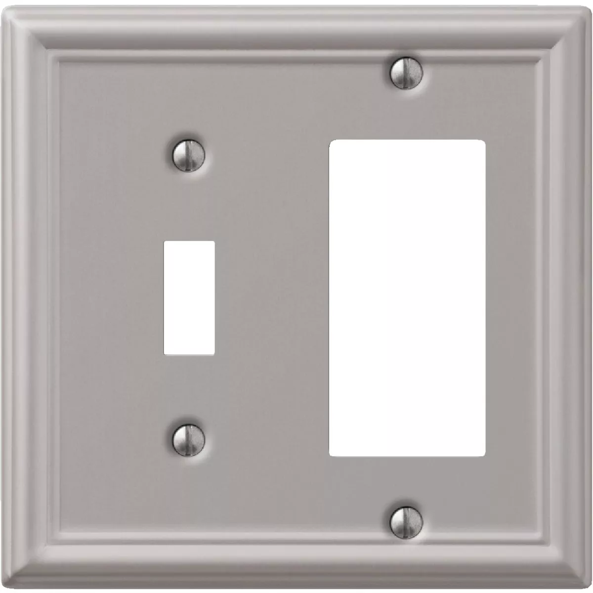 Amerelle Chelsea Brushed Nickel Combination Wall Plate - photo 2
