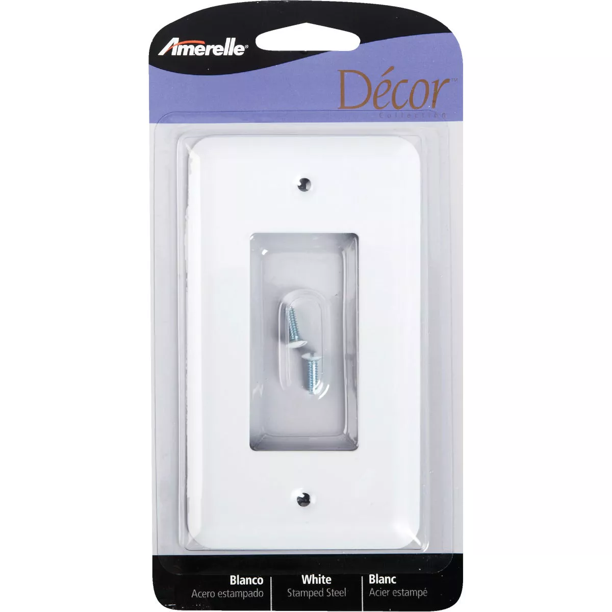 Amerelle 1-Gang Stamped Steel Rocker Decorator Wall Plate, White | True ...