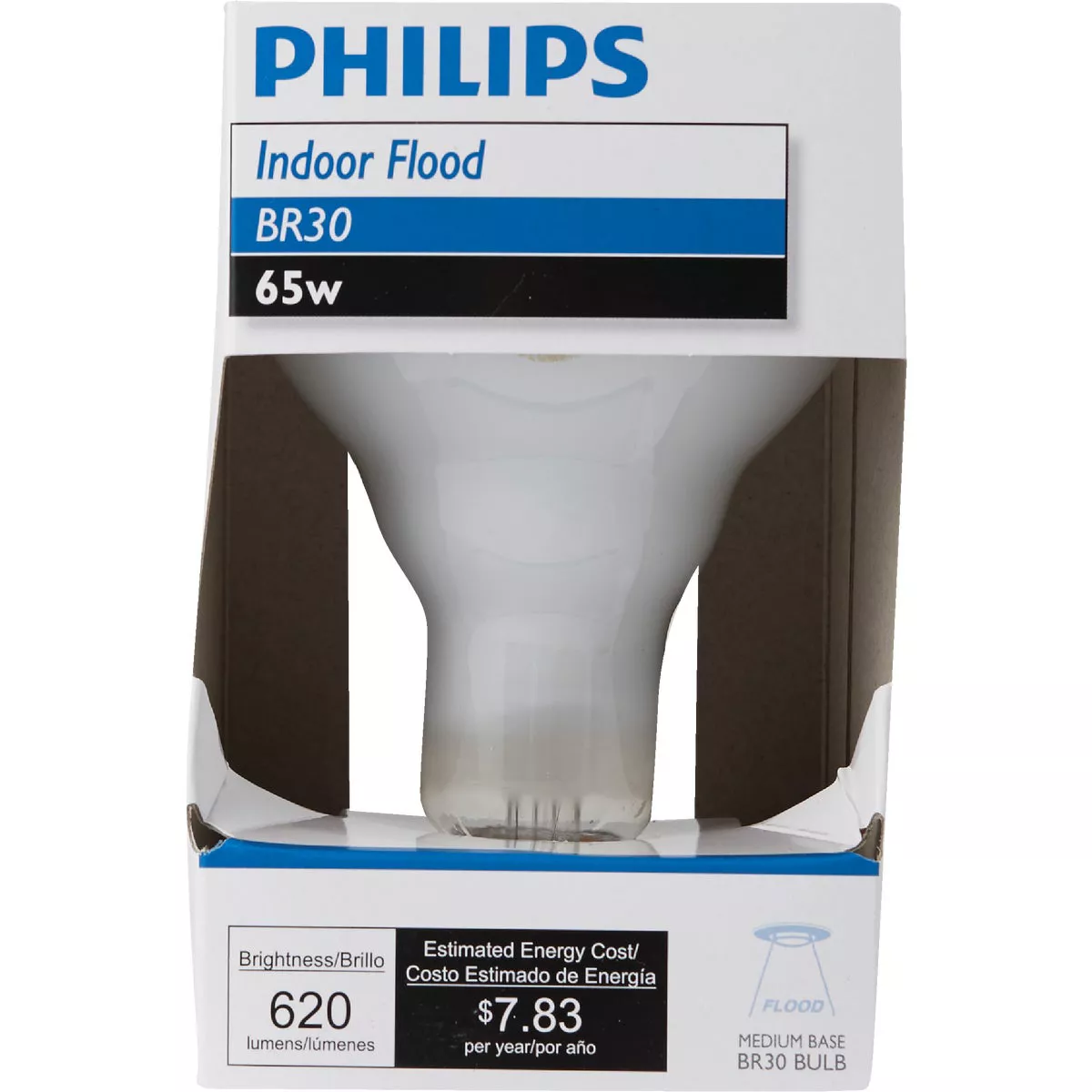 Philips 65W Frosted Medium BR30 Incandescent Floodlight Light Bulb - photo 2