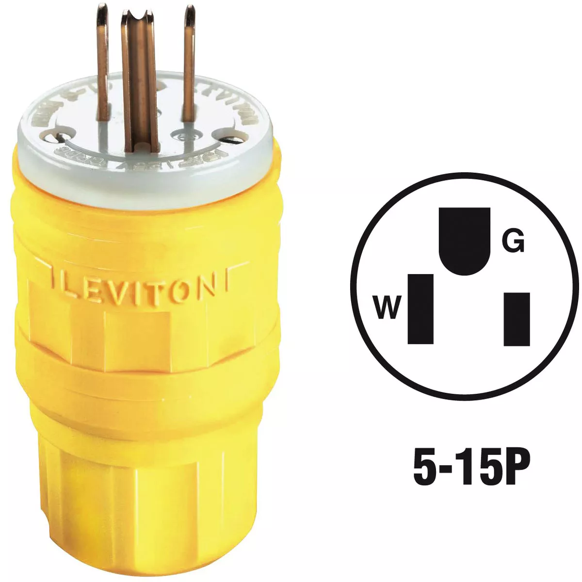 Leviton 15A 125V 3-Wire 2-Pole Wetguard Cord Plug