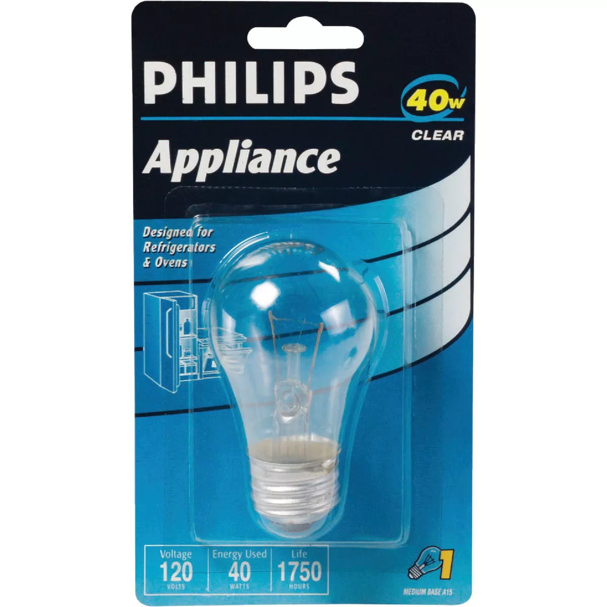 Philips 40W Clear Medium A15 Incandescent Appliance Light Bulb - photo 2