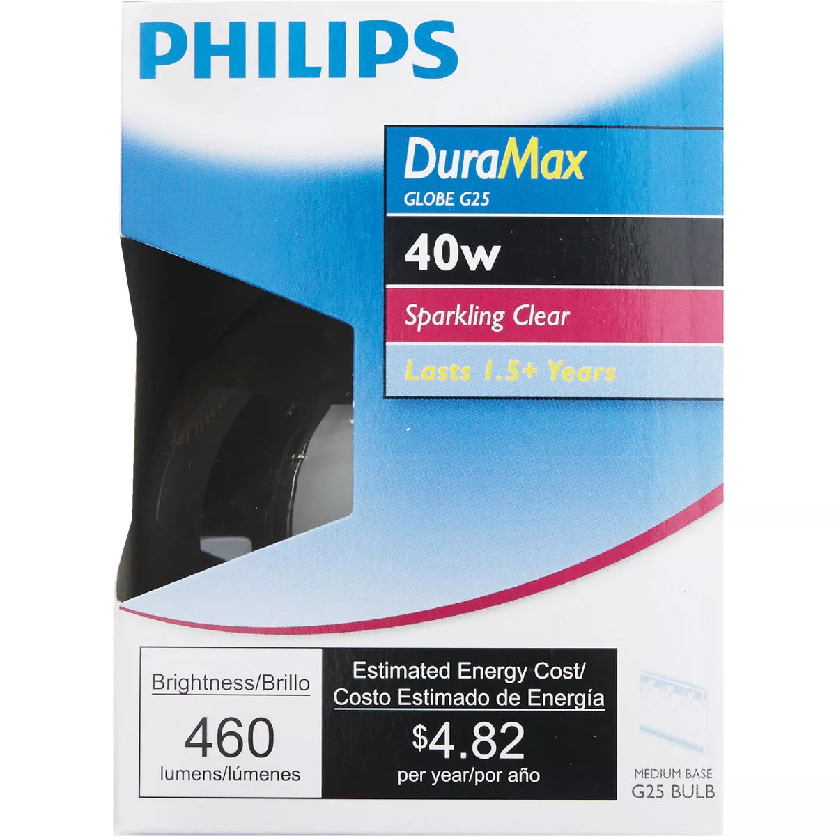 Philips DuraMax 40W Clear Medium G25 Incandescent Globe Light Bulb - photo 2