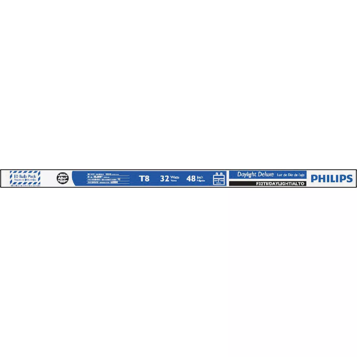 Philips ALTO 32W 48 In. Daylight Deluxe T8 Medium Bi Pin Fluorescent Tube Light Bulb 10 Pack