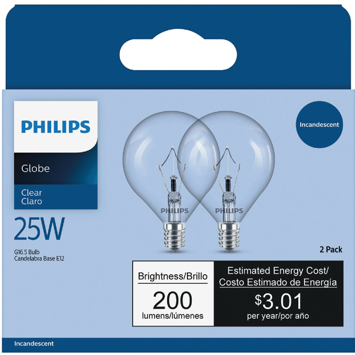 Philips DuraMax 25W Clear Candelabra G16.5 Incandescent Globe Light