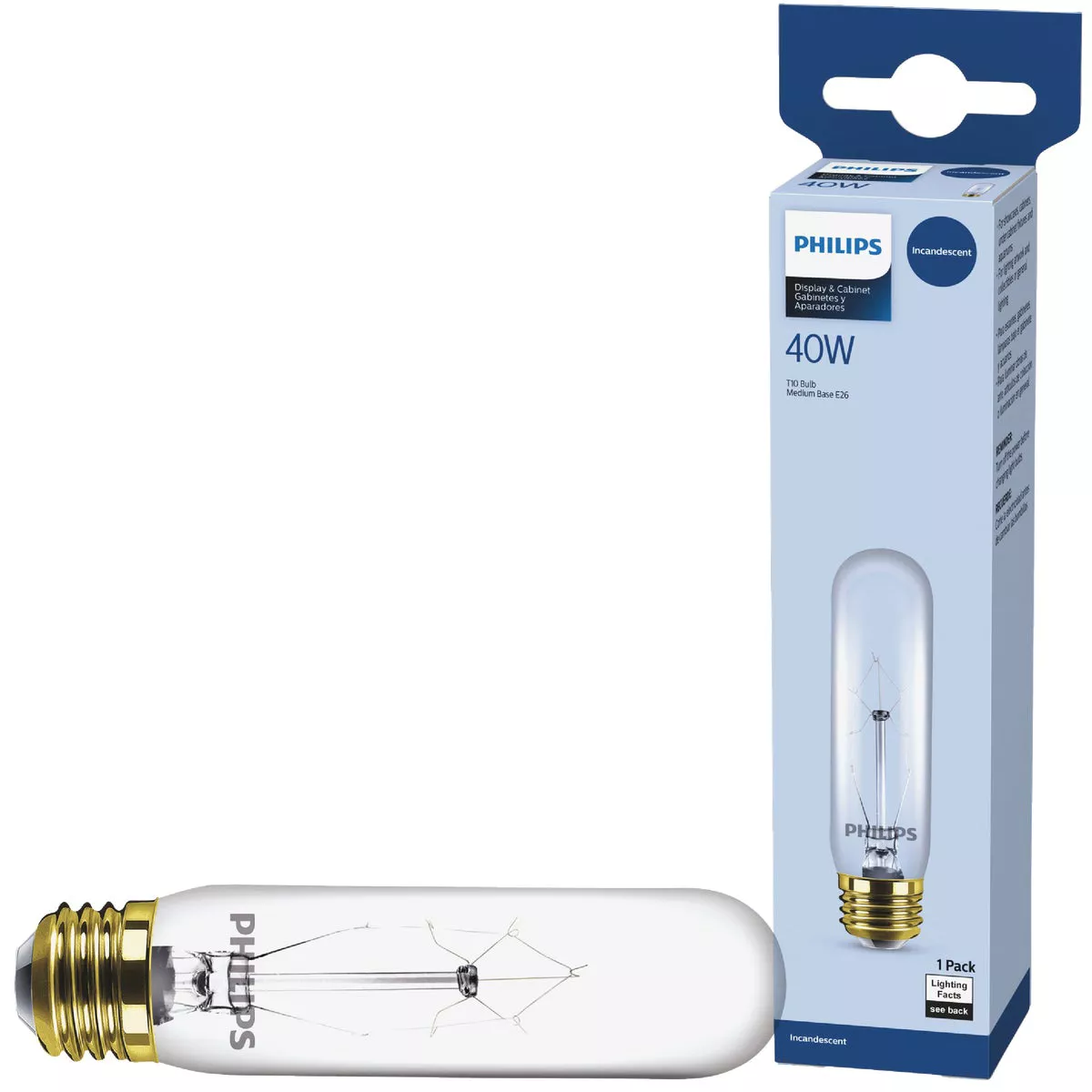 Philips 40W Clear Medium Tubular T10 Incandescent Display Light Bulb