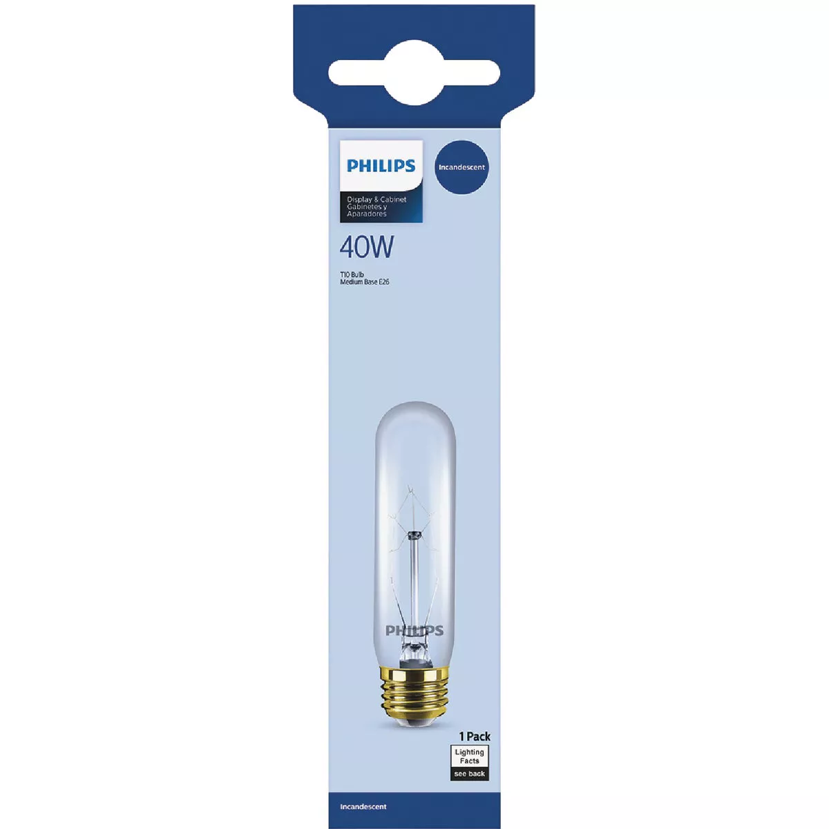 Philips 40W Clear Medium Tubular T10 Incandescent Display Light Bulb - photo 2