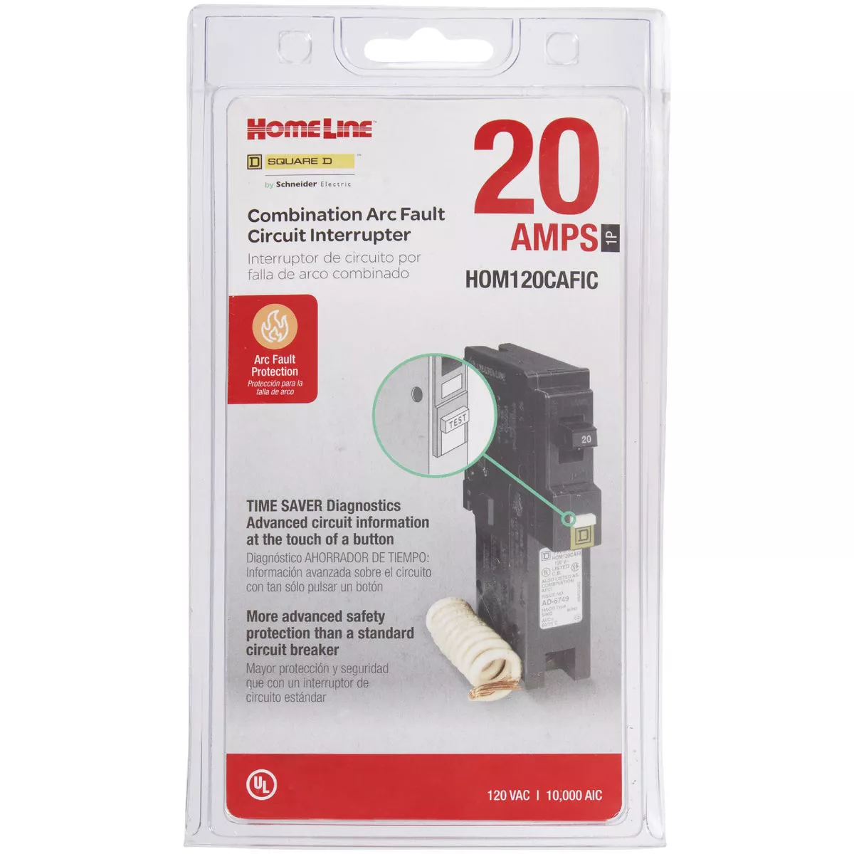 Square D Homeline 20A Single-Pole CAFCI Plug-On Neutral Combination Arc Fault Breaker - photo 2