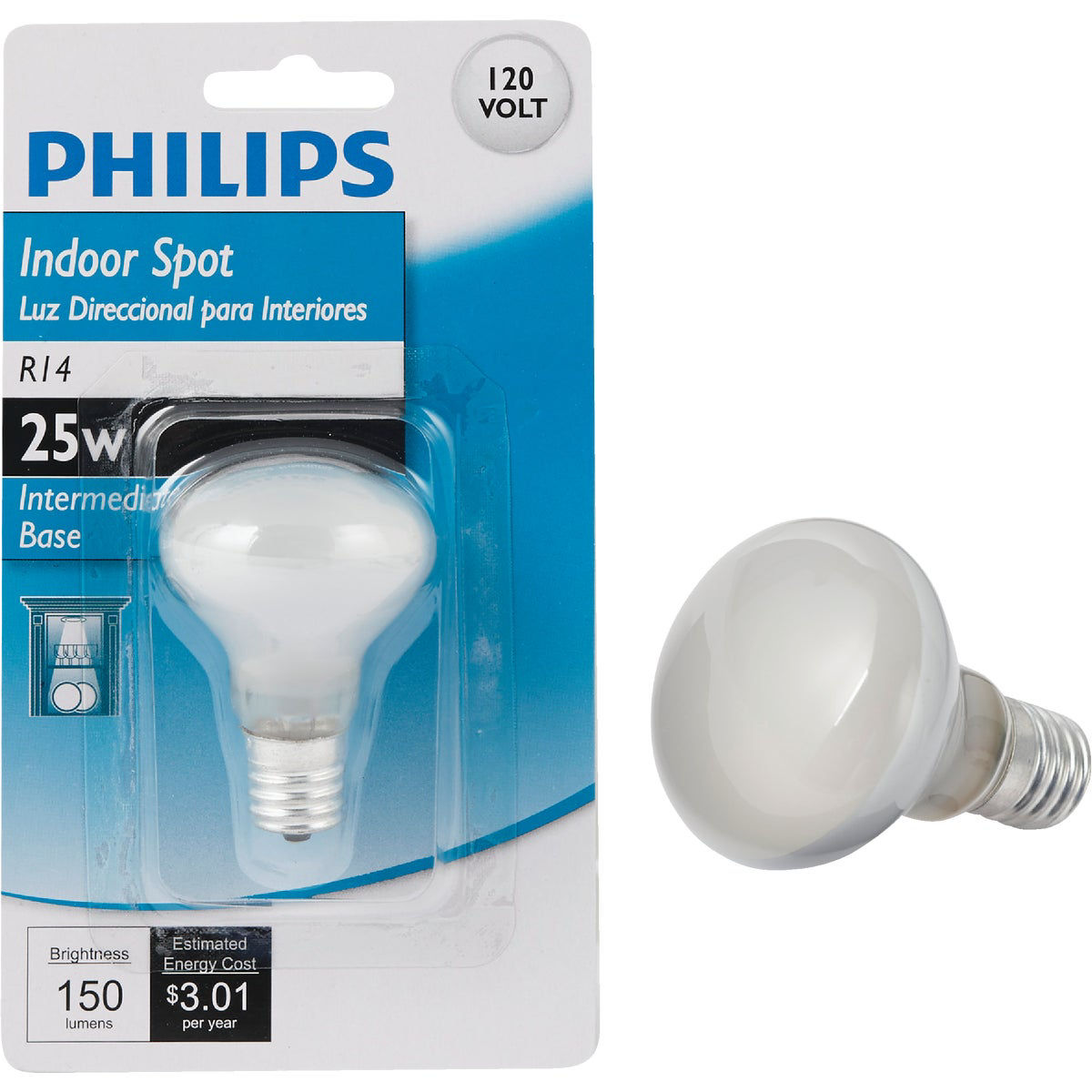 Philips 25W Frosted Intermediate R14 Indoor Incandescent Mini Spotlight ...