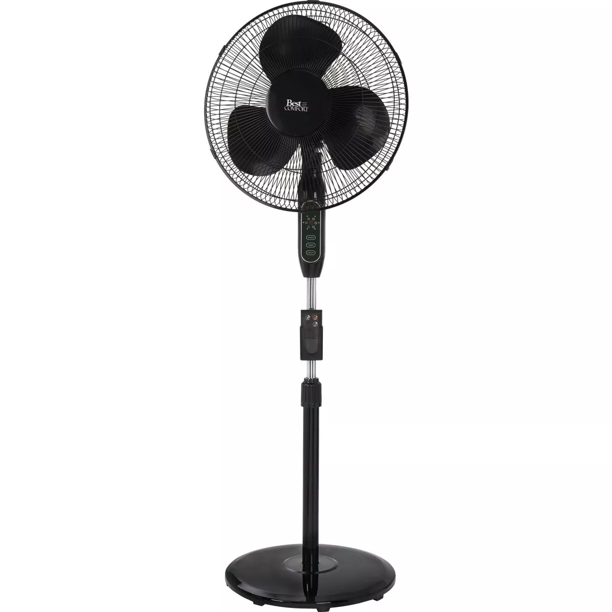 Best Comfort 16 In. 3-Speed 42 In. to 50 In. H. Oscillating Pedestal Fan with Remote Control - photo 2