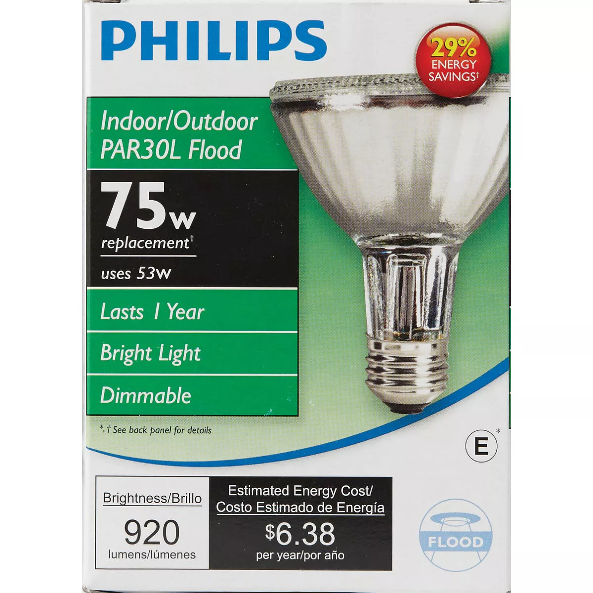 Philips EcoVantage 75W Equivalent Medium Base PAR30L Long Neck Halogen Floodlight Light Bulb - photo 2